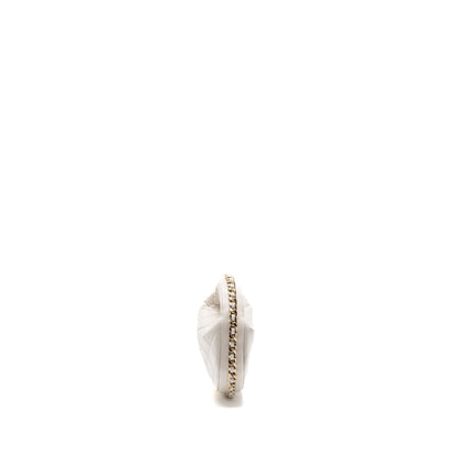 Chanel 23C round clutch lambskin white L (microchip)