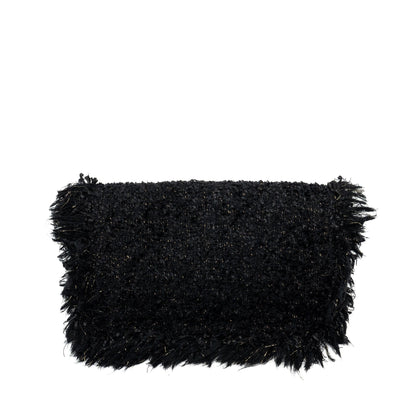 Chanel Fringe Paris Cosmopolite Clutch Tweed Black