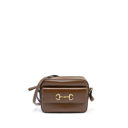 Gucci Horsebit Shoulder Bag Calfskin Brown