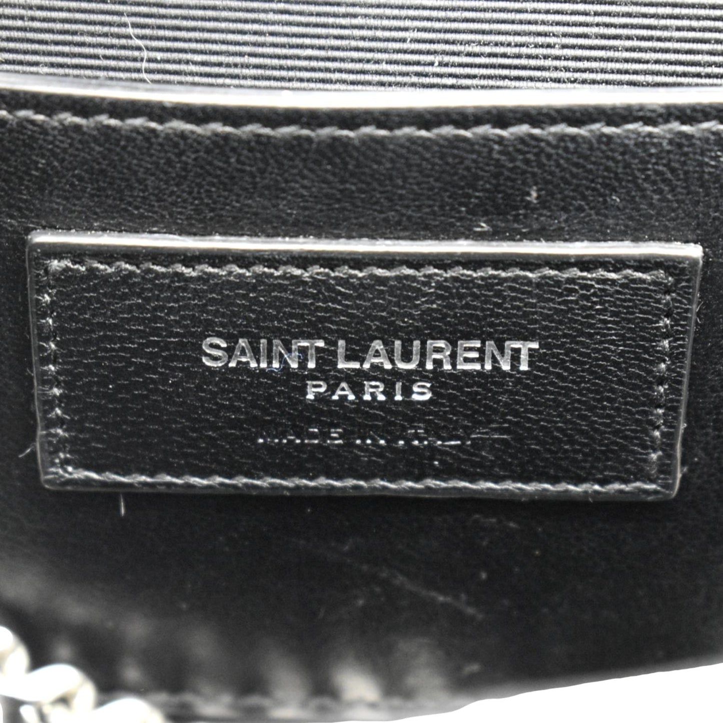 YVES SAINT LAURENT Kate Crocodile Embossed Leather Shoulder Bag Black