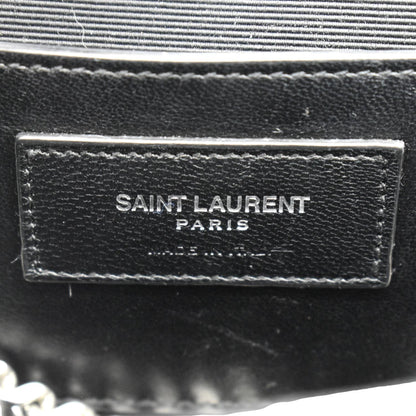 YVES SAINT LAURENT Kate Crocodile Embossed Leather Shoulder Bag Black