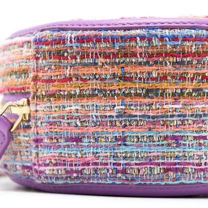 Chanel Round Clutch with Chain Lambskin/Tweed Multicolour