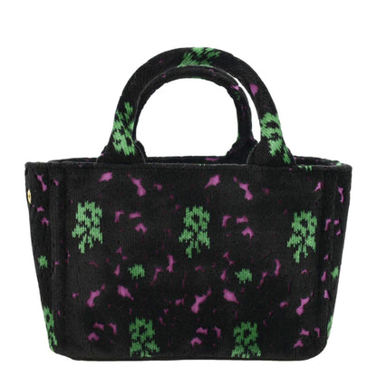 PRADA Small Top Handle Velvet Shoulder Bag Black