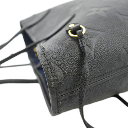 LOUIS VUITTON Neverfull MM Empreinte Leather Tote Shoulder Bag Black