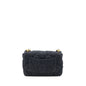 Chanel Flap Shoulder Bag with Giant Chain Denim Dark Blue Brushed  (Microchip)