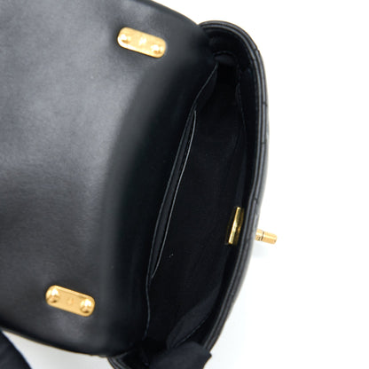 Chanel 22S Giant Chain Flap Shoulder Bag Lambskin Black  (Microchip)