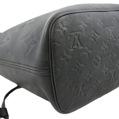 LOUIS VUITTON Neverfull MM Empreinte Leather Tote Shoulder Bag Black