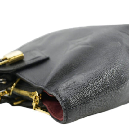 LOUIS VUITTON Petit Palais Monogram Empreinte Leather Shoulder Bag Black