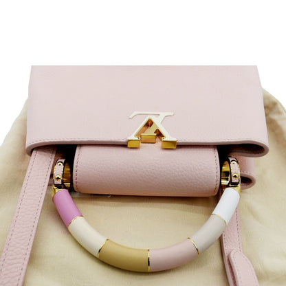 LOUIS VUITTON Capucines BB Taurillon Leather Shoulder Bag Baby Pink