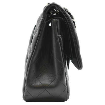 CHANEL Jumbo Double Flap Calfskin Leather Shoulder Bag Black