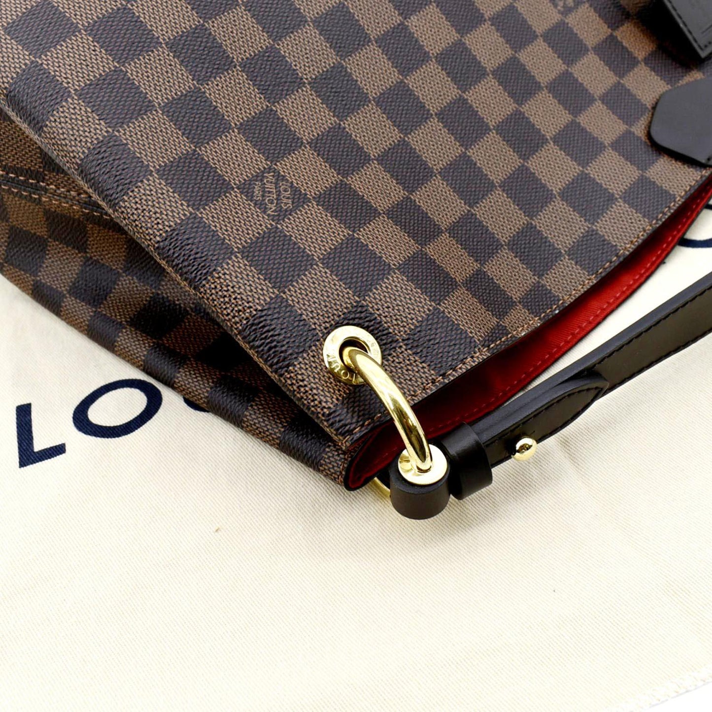 LOUIS VUITTON Graceful MM Damier Ebene Shoulder Bag Brown