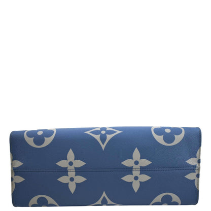 LOUIS VUITTON Pool Onthego GM Monogram Canvas Shoulder Bag Light Blue