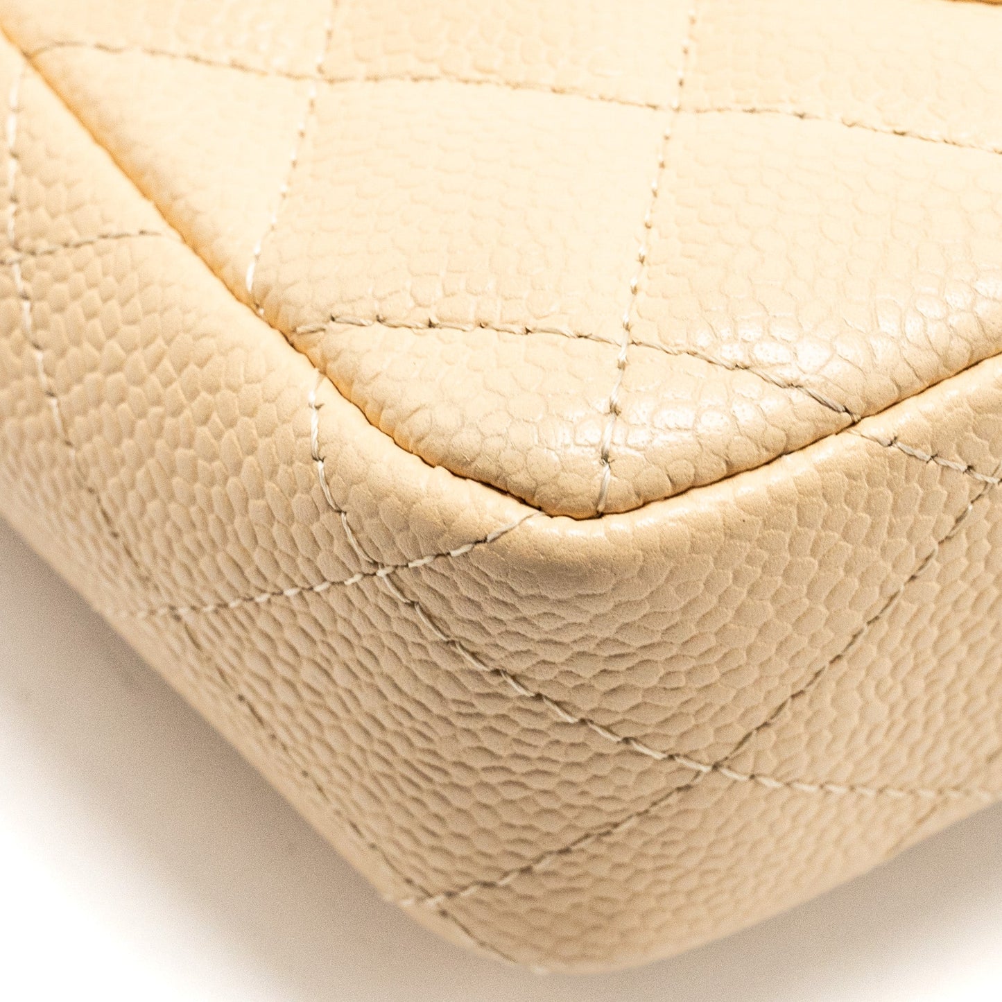 Chanel East-West Flap Shoulder Bag Caviar Beige