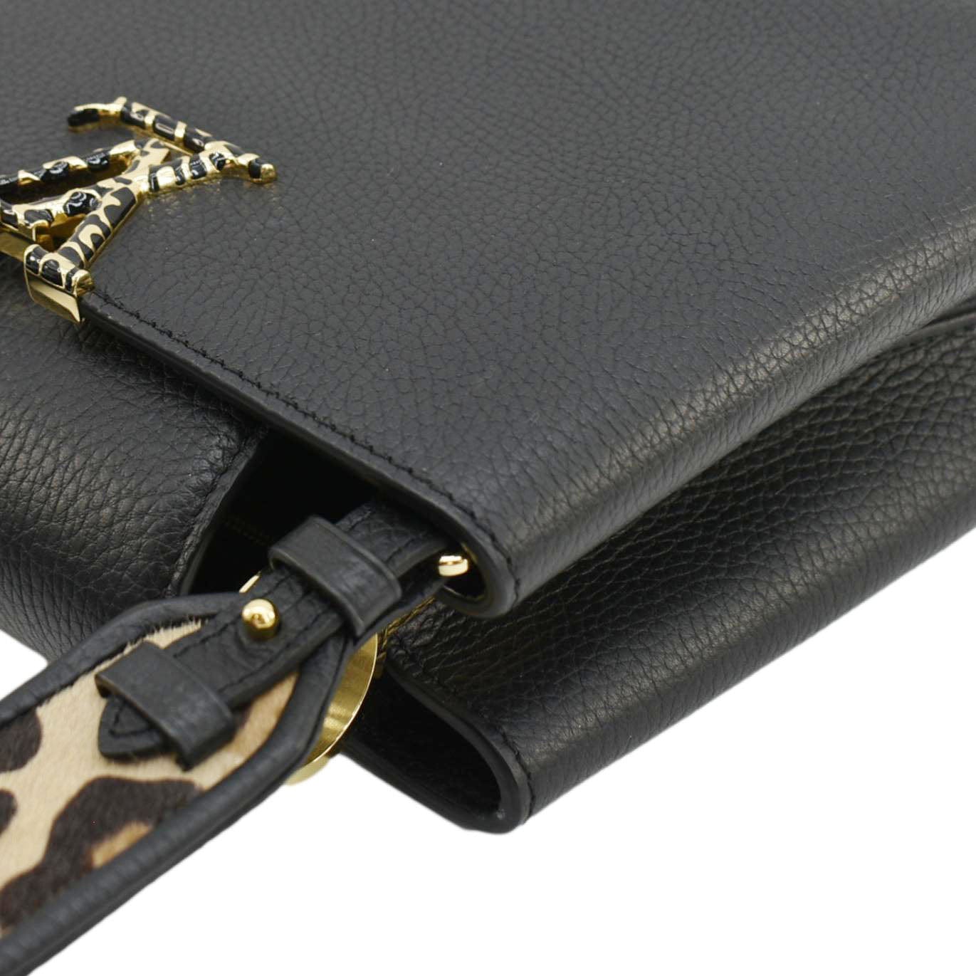 LOUIS VUITTON Capucines BB Leopard Taurillon Leather Shoulder Bag Black