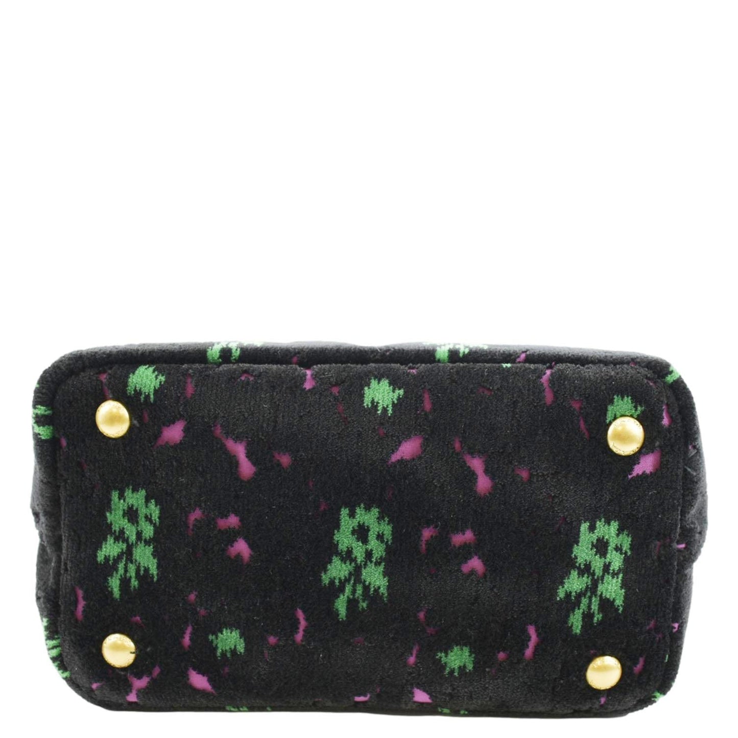 PRADA Small Top Handle Velvet Shoulder Bag Black