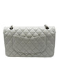 CHANEL Medium Double Flap Calfskin Leather Shoulder Bag Grey