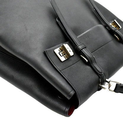 PRADA 2way Leather Tote Shoulder Bag Black BN2815