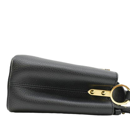 LOUIS VUITTON Capucines BB Leopard Taurillon Leather Shoulder Bag Black