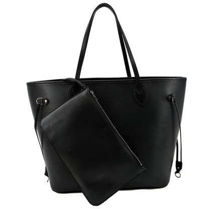LOUIS VUITTON Neverfull Epi Leather Tote Shoulder Bag Black