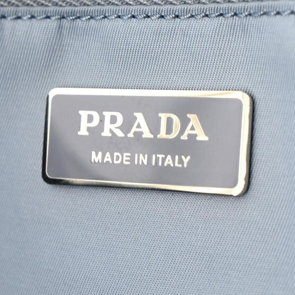 PRADA Tessuto Studded Etiquette Nylon Shoulder Bag Olive Green