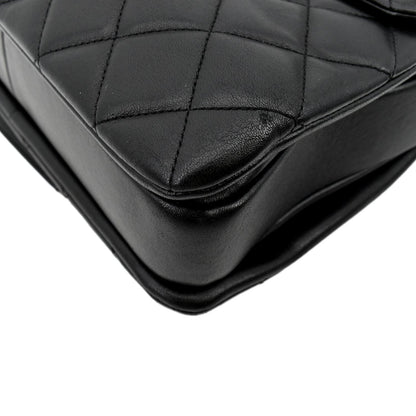 CHANEL Trendy CC Top Handle Flap Quilted Leather Shoulder Bag Black