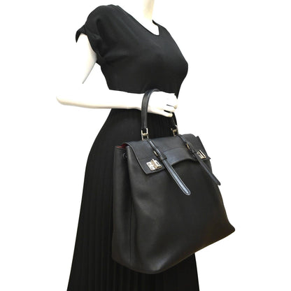 PRADA 2way Leather Tote Shoulder Bag Black BN2815
