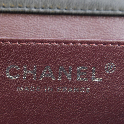 CHANEL Quilted Lambskin Leather Chain Clutch Bag Black