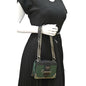 PRADA Cahier Swarovski Crystals Leather Shoulder Bag Green