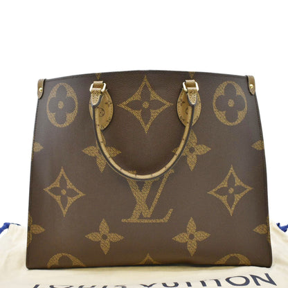 LOUIS VUITTON Onthego GM Giant Monogram Canvas Tote Shoulder Bag Brown