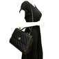 CHANEL Trendy CC Top Handle Flap Quilted Leather Shoulder Bag Black