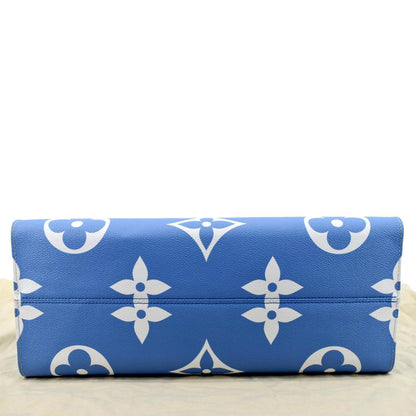 LOUIS VUITTON Pool Onthego GM Monogram Tote Shoulder Bag Blue