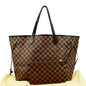 LOUIS VUITTON Neverfull GM Damier Ebene Tote Shoulder Bag Brown