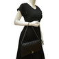 CHANEL Quilted Lambskin Leather Chain Clutch Bag Black