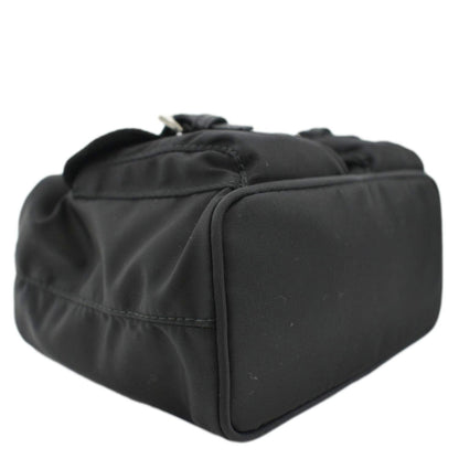 PRADA Double Pocket Mini Nylon Backpack Shoulder Bag Black