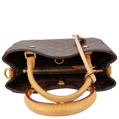 LOUIS VUITTON Montaigne BB Monogram Canvas Shoulder Bag Brown