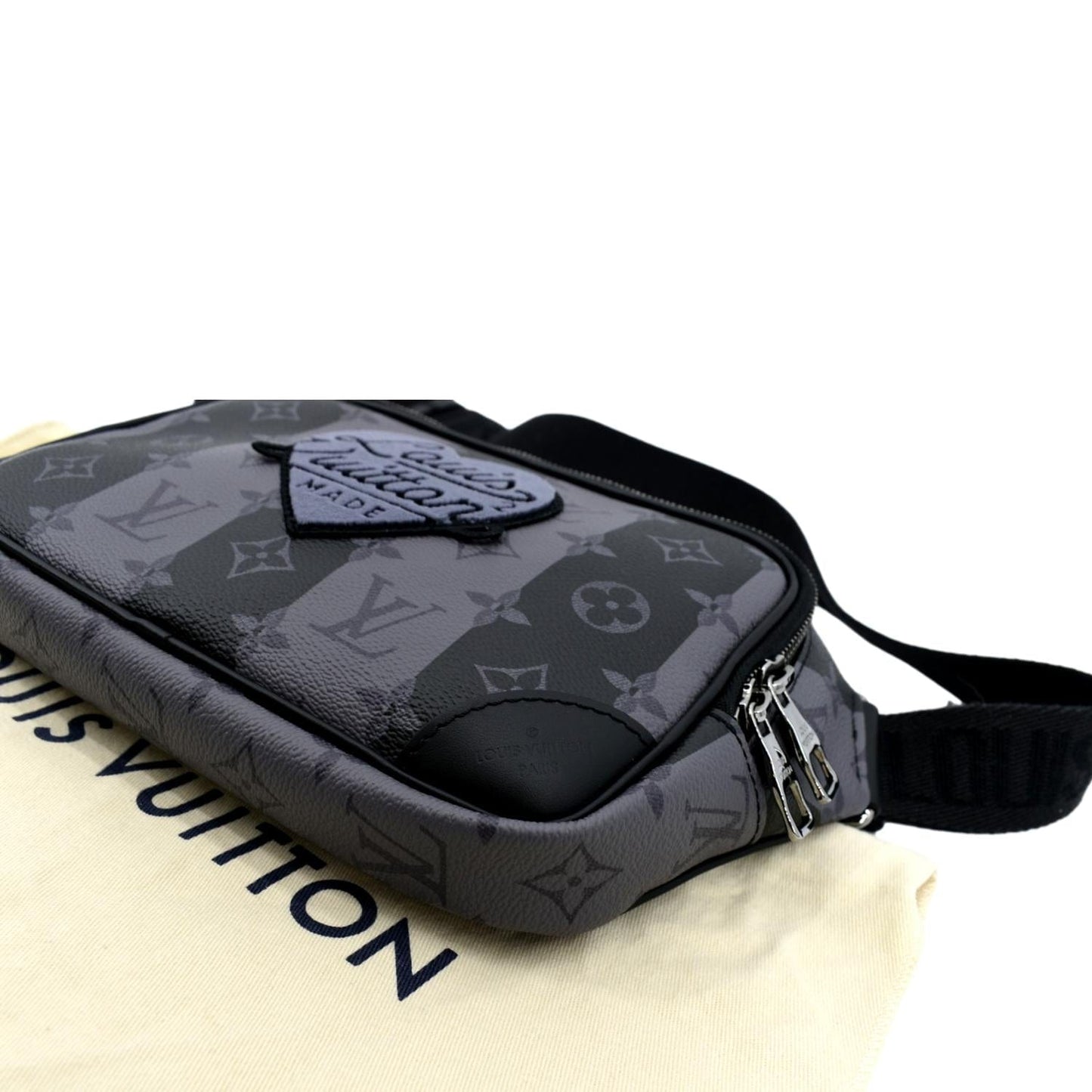 LOUIS VUITTON Modular Sling Monogram Eclipse Shoulder Bag Black