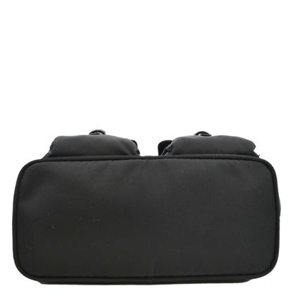 PRADA Double Pocket Mini Nylon Backpack Shoulder Bag Black