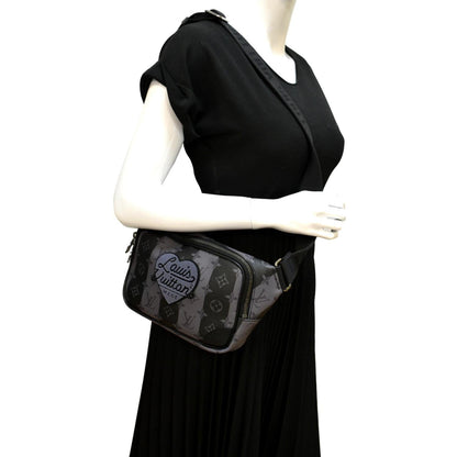 LOUIS VUITTON Modular Sling Monogram Eclipse Shoulder Bag Black