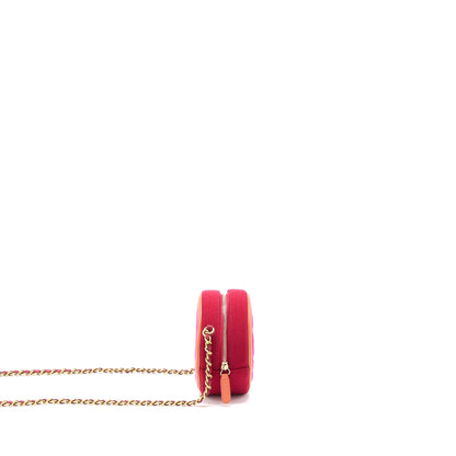 Chanel Round Clutch with Chain Fabric Multicolour