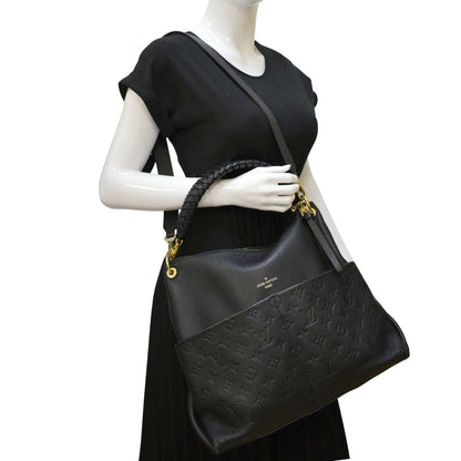 LOUIS VUITTON Maida Monogram Empreinte Leather Hobo Shoulder Bag Black