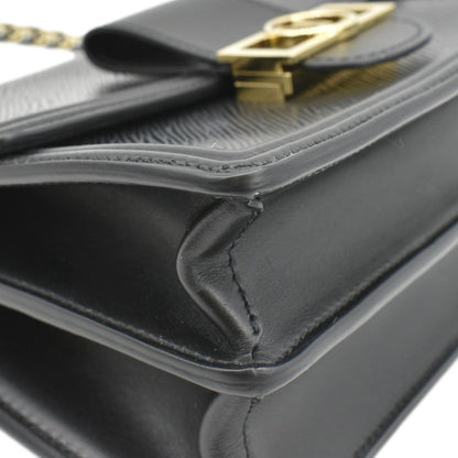 LOUIS VUITTON Dauphine MM Epi Leather Shoulder Bag Black
