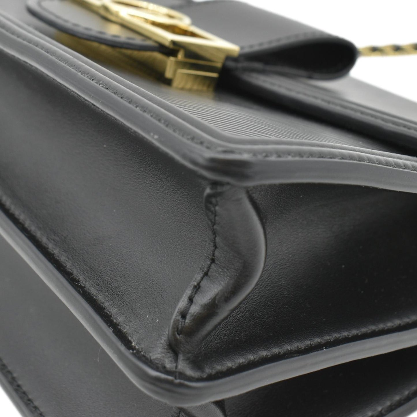 LOUIS VUITTON Dauphine MM Epi Leather Shoulder Bag Black