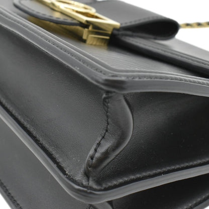 LOUIS VUITTON Dauphine MM Epi Leather Shoulder Bag Black