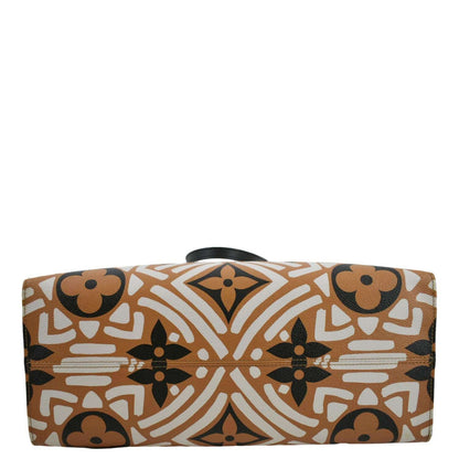 LOUIS VUITTON Onthego GM Crafty Monogram Giant Canvas Shoulder Bag Caramel