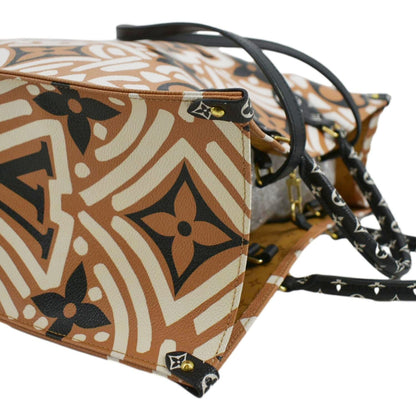 LOUIS VUITTON Onthego GM Crafty Monogram Giant Canvas Shoulder Bag Caramel