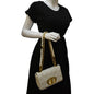 CHRISTIAN DIOR Caro Small Supple Cannage Calfskin Leather Shoulder Bag Ivory