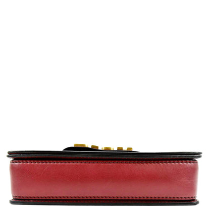 CHRISTIAN DIOR Dio(r)evolution Flap Calfskin Shoulder Bag Dark Red