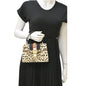 GUCCI Leopard Print Sylvie Mini Calf Hair Top Handle Shoulder Bag Beige 470270