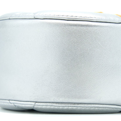 Chanel 19 Round Clutch With Chain Goatskin Silver Multicolour hardware