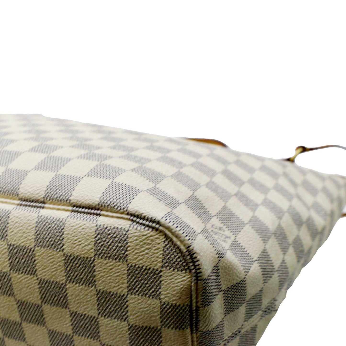 LOUIS VUITTON Neverfull MM Damier Azur Shoulder Bag White